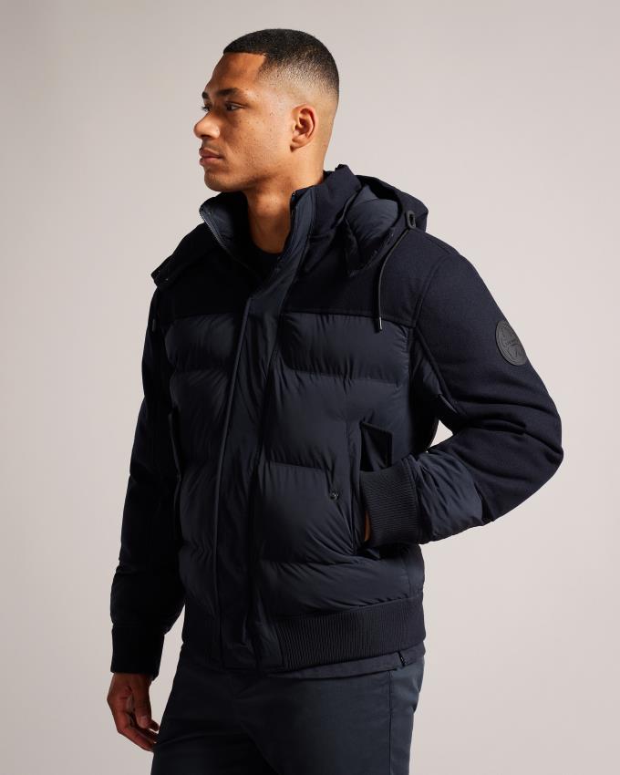 Manteau Ted Baker Puffer Bomber Bleu Marine Homme | CZS-57996751